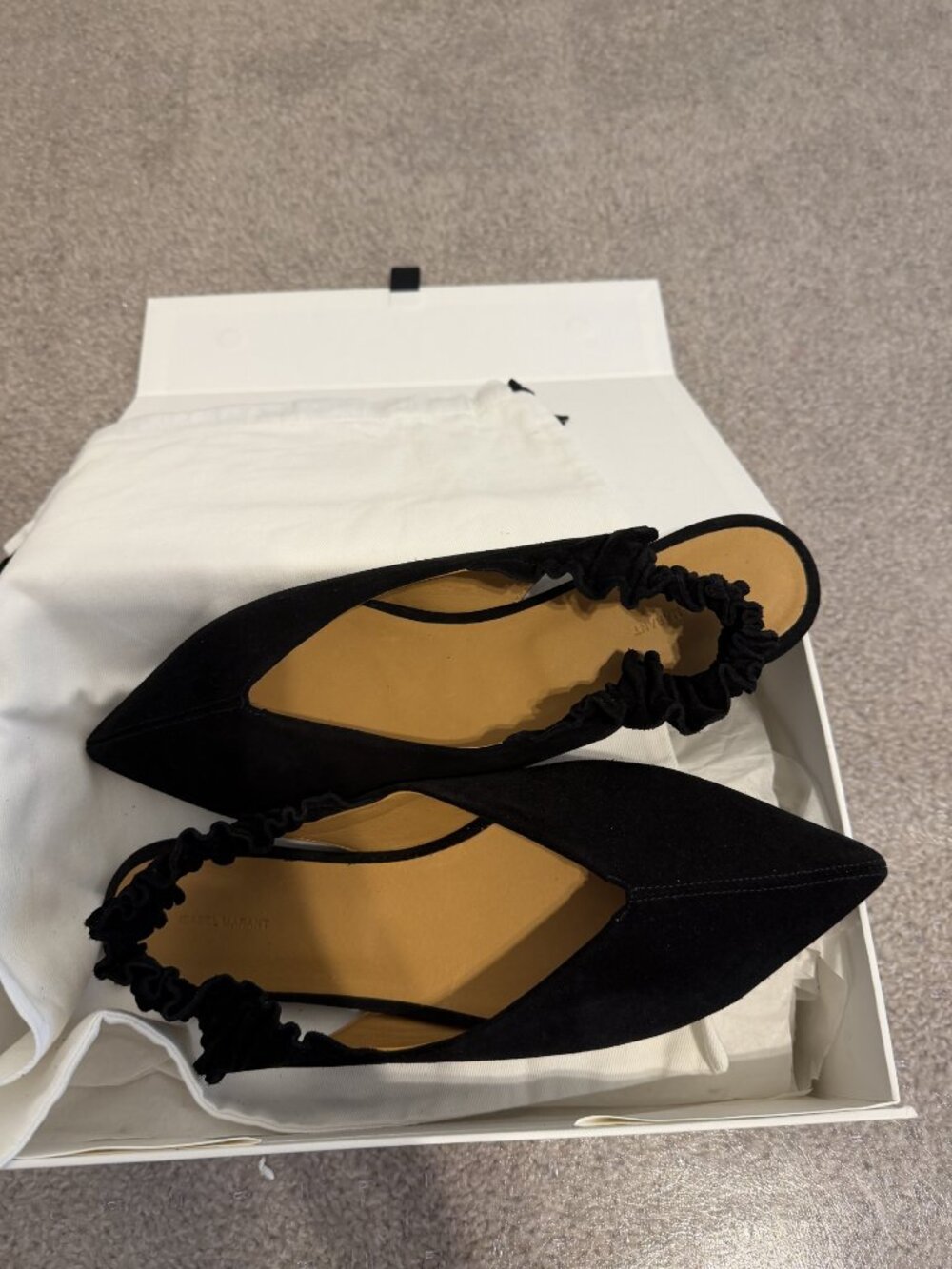 NIB Isabel Marant Linta Suede Slingback Point-Toe Flats Size 41 - Picture 5 of 5